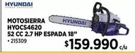 Hyundai - Motosierra 52 Cc 2.7 Hp Espada 18"