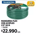 Tramontina - manguera flex con acoples 1/2" 20 M