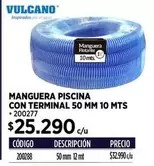 MTS - manguera piscina con terminal 50 mm 10 mts