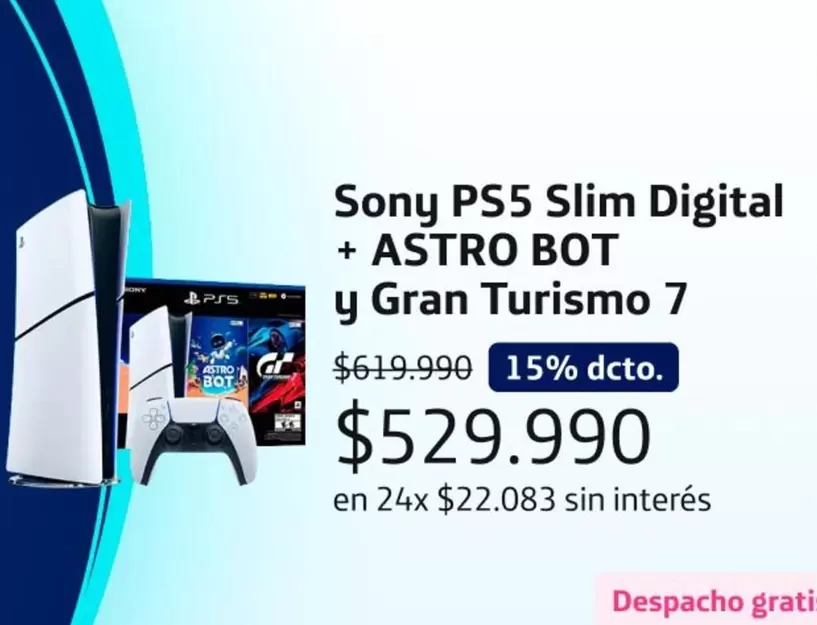 Astro - Ps5 Slim Digital +  Bot Y Gran Turismo 7