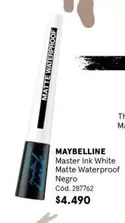 Maybelline - Master Ink White Matte Waterproof Negro