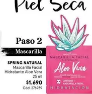Spring Natural - Mascarilla Facial Hidratante Aloe Vera
