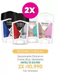 Rexona - Desodorante Clinical En Crema 48 Gr.