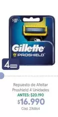 Gillette - Repuesto De Afeitar Proshield 4 Unidades
