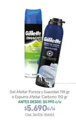 Gillette - Gel Afeitar Pureza Y Suavidad O Espuma Afeitar Carbono