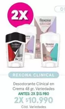 Rexona - Desodorante Clinical En Crema 48 Gr.