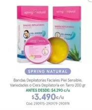 Spring Natural - Bandas Depilatorias Faciales Piel Sensible