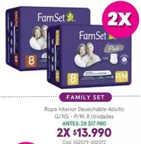 Family Set - Ropa Interior Desechable Adulto G/Xg