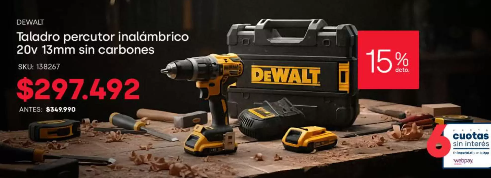 Dewalt - Taladro Percutor Inalámbrico 20V 13mm Sin Carbones