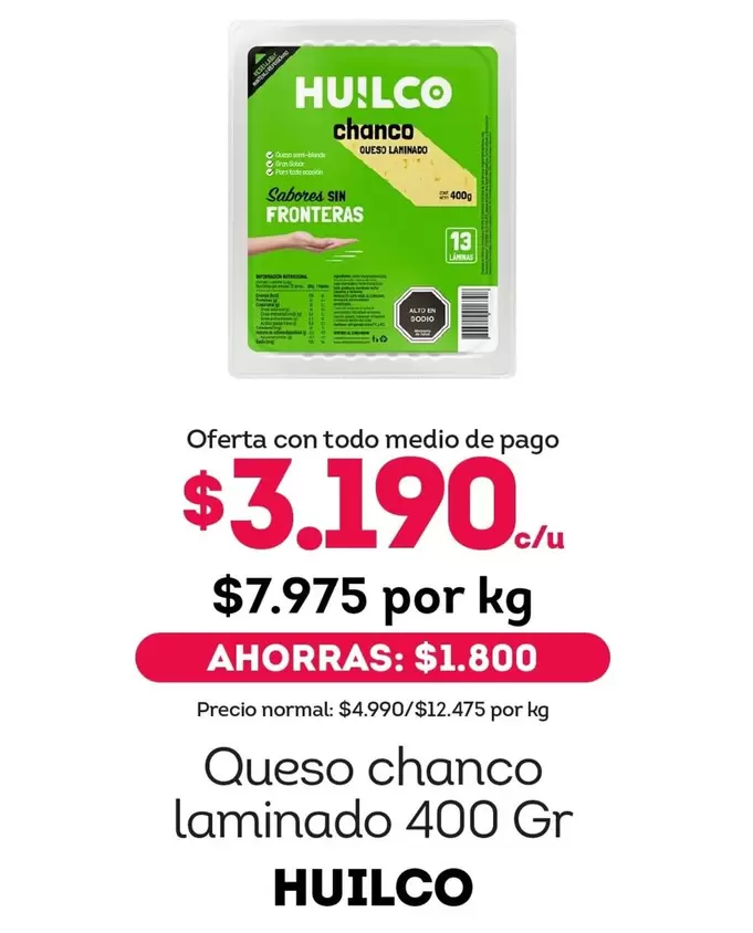 Huilco - Queso Chanco Laminado