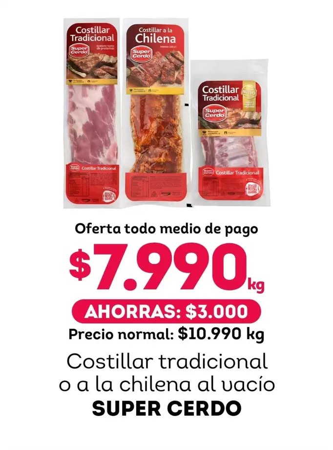 Súper Cerdo - Costillar Tradicional O A La Chilena Al Vacio