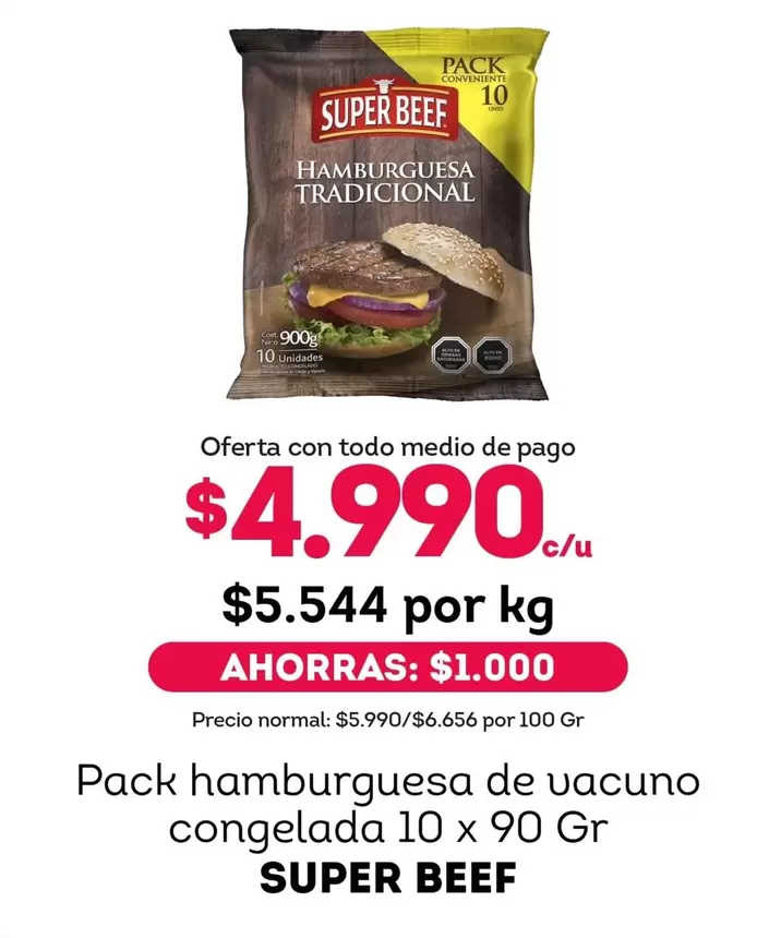 Hamburguesa De Vacuno Congelada