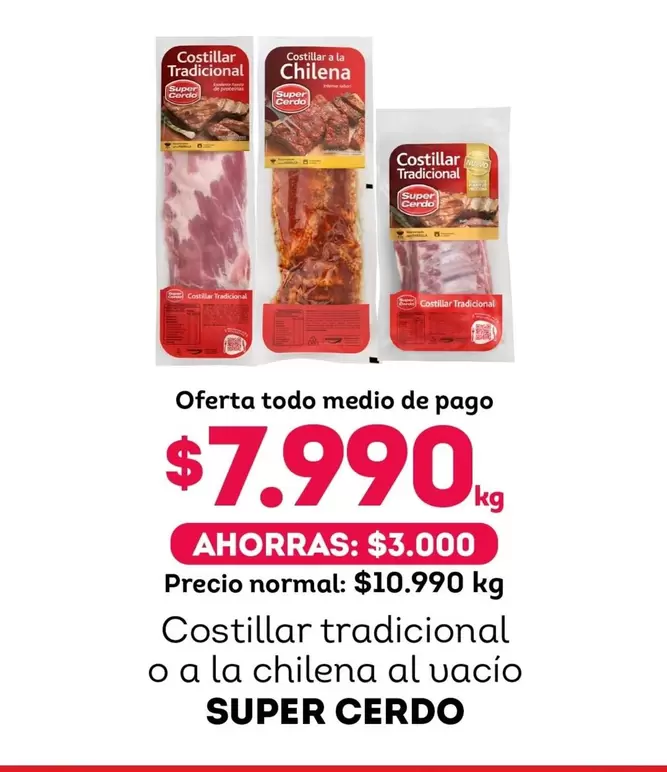 Súper Cerdo - Costillar Tradicional O A La Chilena Al Vacio