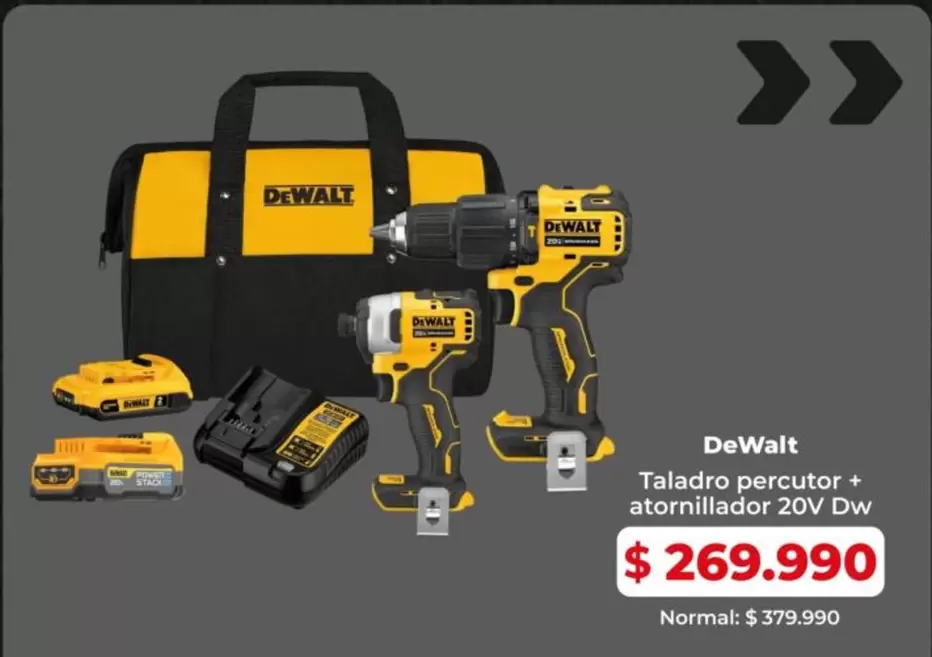 Dewalt - Taladro Percutor + Atornillador 20 Dw