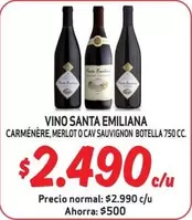 Emiliana - Vino  Carmenere, Merlot O Cav Sauvignon Botella