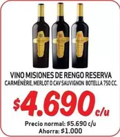 Misiones de Rengo - Vino Misiones De Reserva Carmenere, Merlot O Cav