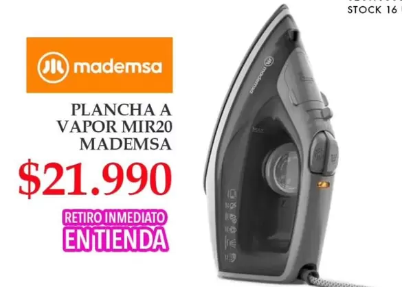 Mademsa - Plancha A Vapor Mir20