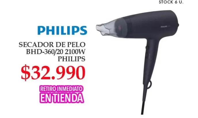 Philips - Secador De Pelo Bhd-360/20 2100w