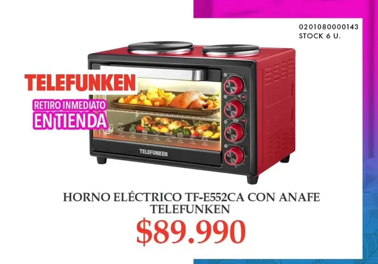 Horno Electrico Tf-E552ca Con Anafe