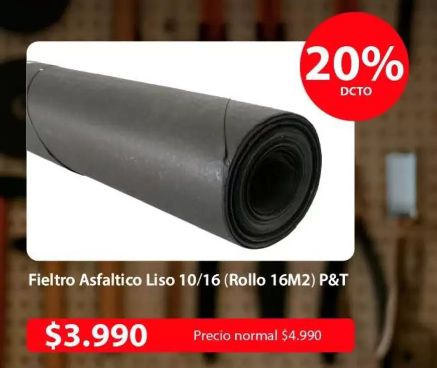 Fieltro Asfaltico Liso 10/16