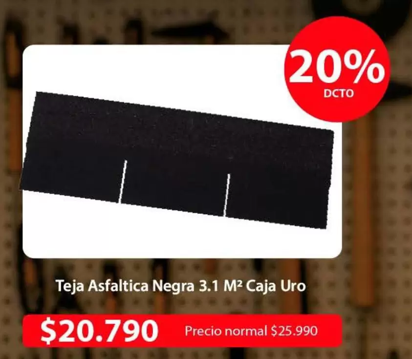 Teja Asfaltica Negra 3.1 M2 Caja Uro
