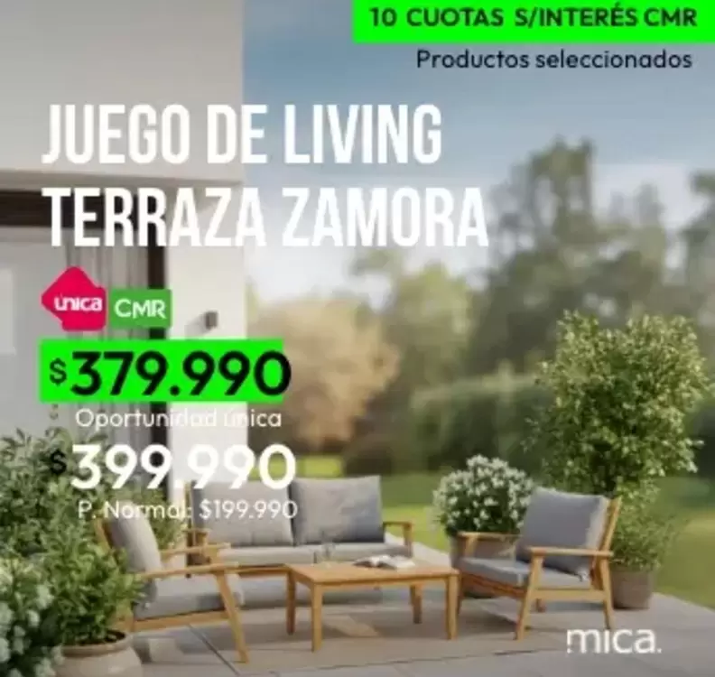 Juego De Living Terraza Zamora
