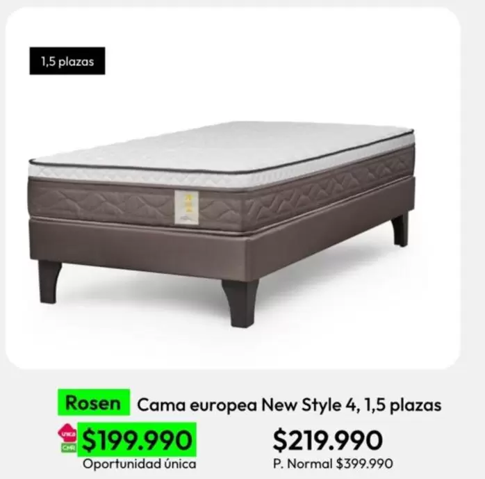 Rosen - Cama Europea New Style 4, 1,5 Plazas