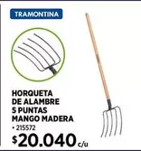 Tramontina - Horqueta De Alambre 5 Puntas Mango Madera