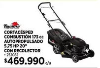 Toyama - Cortacésped Combustion Autopropulsado 5,75 Hp 20" Con Recollector
