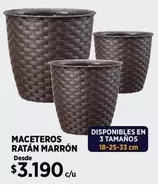 Maceteros Ratan Marron