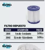 Filtro Repuesto