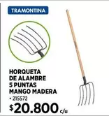 Tramontina - Horqueta De Alambre 5 Puntas Mango Madera