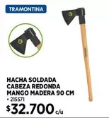 Tramontina - Hacha Soldada Cabeza Redonda Mango Madera 90 Cm