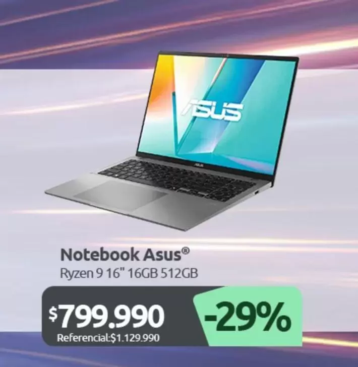 Asus - Notebook Ryzen 9 16" 16gb 512gb
