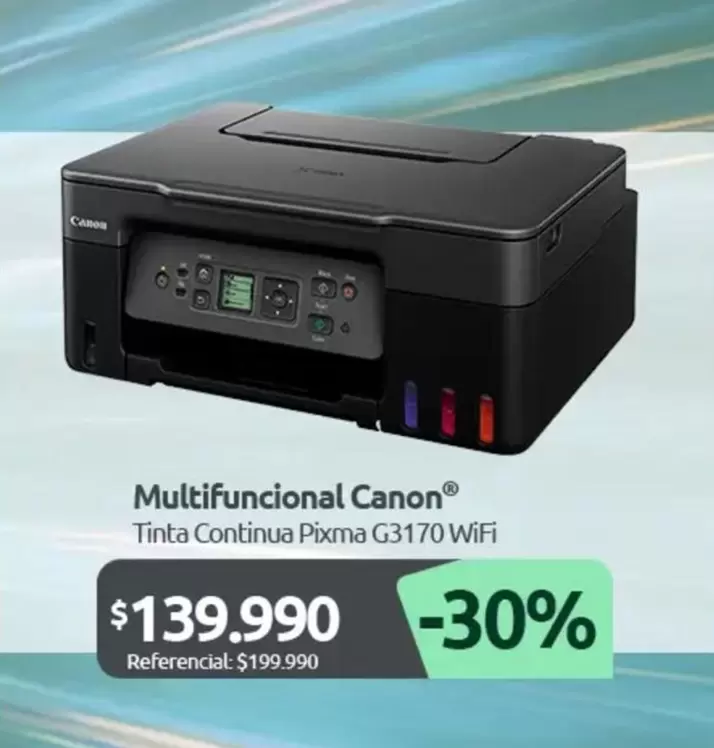 Canon - Multifuncional Tinta Continua Pixma G3170 Wifi