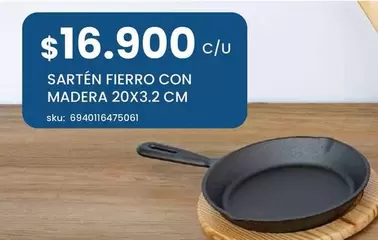 Sartén Con Madera 20x3.2 Cm