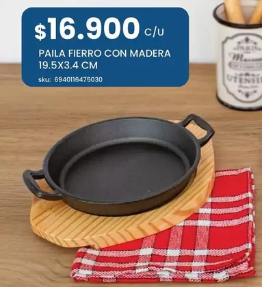Paila Fierro Con Madera