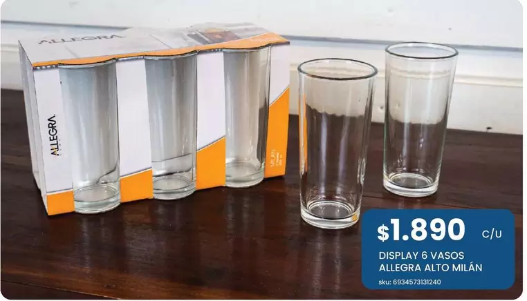 Allegra - Display 6 Vasos Altegra Aito Milan