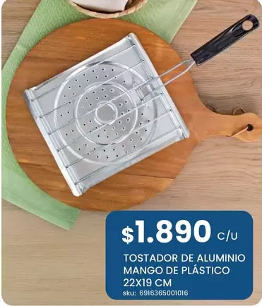 Tostador De Aluminio Mango De Plastico 22x19 Cm