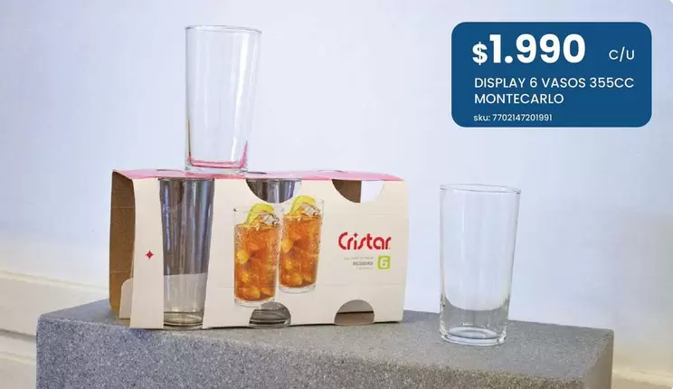 Cristar - Display 8 Vasos 356cc