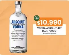 Absolut - Vodka 40° Blue 750cc