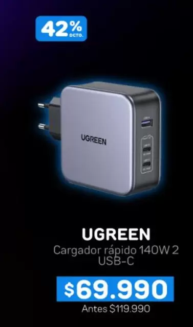 Cargador Rapido 140w 2 Usb-c