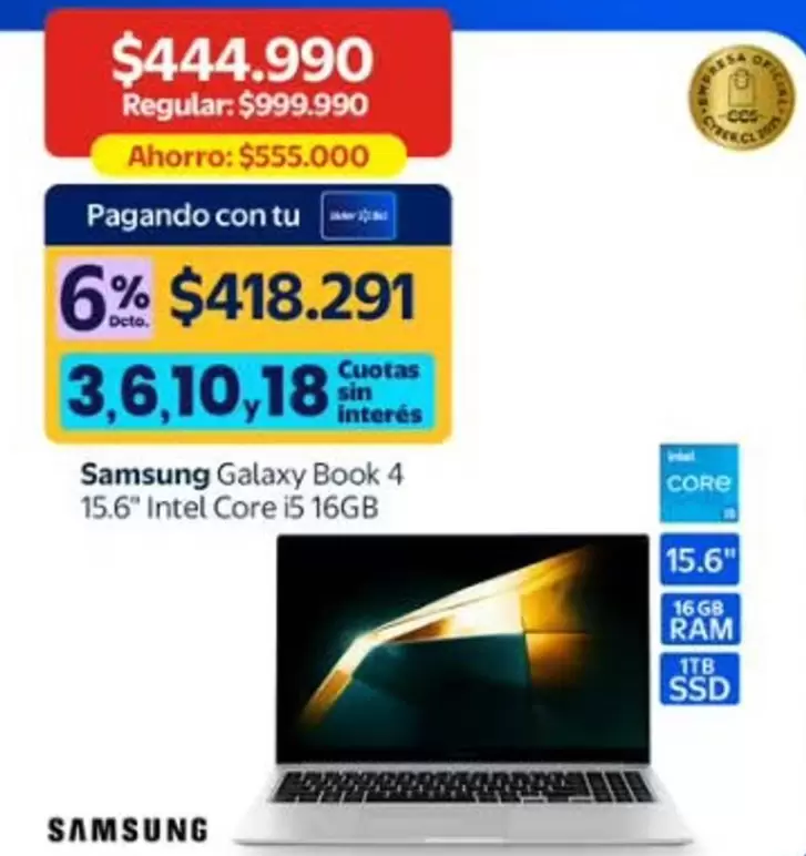 Samsung - Galaxy Book 4 Intel Core I5 16gb