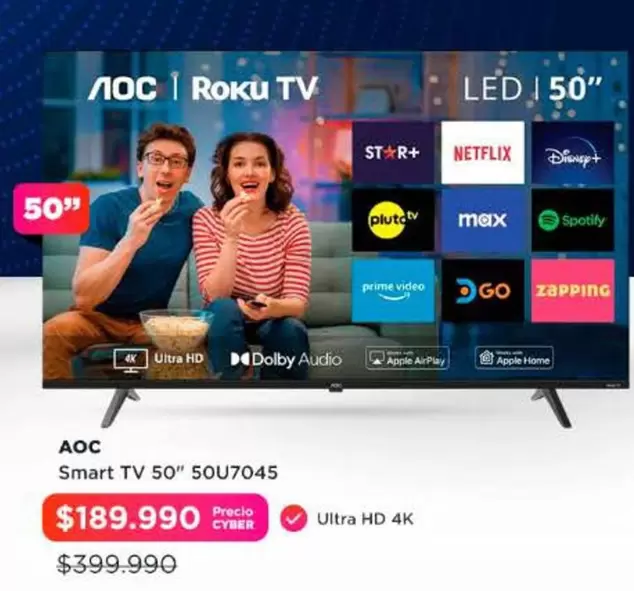 AOC - Smart Tv 50" 50U7045