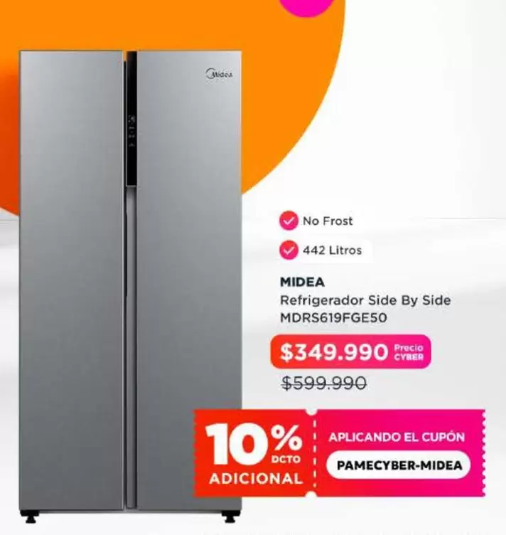 Midea - Refrigerador Side By Side MdRS619FGE50