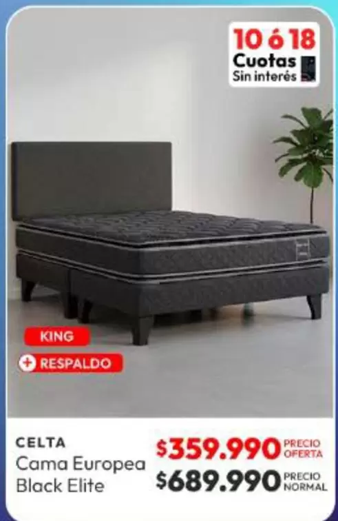Celta - Cama Europea Black Elite