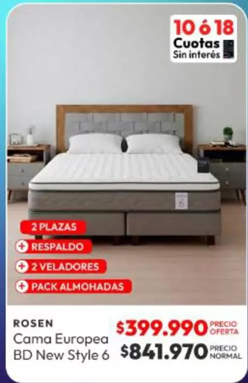 Rosen - Cama Europea Bd New Style 6
