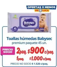 Babysec - Toallas Humedas