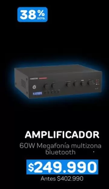Amplificador 60w Megafonía Multizona Bluetooth