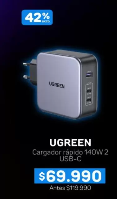 Cargador Rapido 140w 2 Usb-c